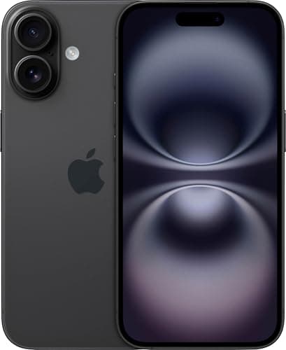Amazon product image of iPhone 16 showing front display and rear cameras