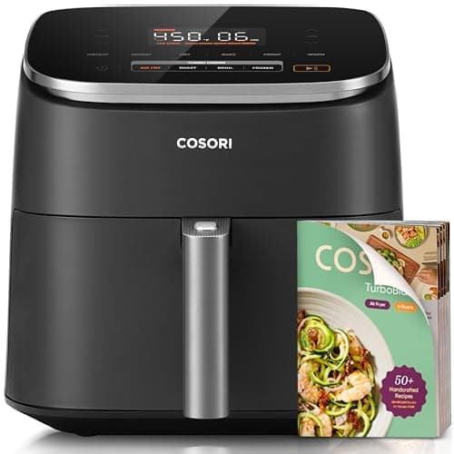 Amazon product image of COSORI TurboBlaze Air Fryer showing the 6-Quart basket