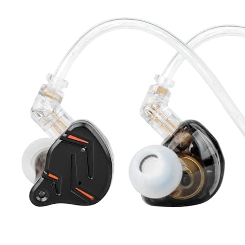 2026 Latest KZ ZST PRO X in Ear Monitor Headphones, 1BA 1DD Hybrid Driver Wired Gaming Earbuds, Deep Bass Sound Ear buds, HiFi IEM for Gaming Music Video Singer Musician Drummer (with mic, Black Gold)