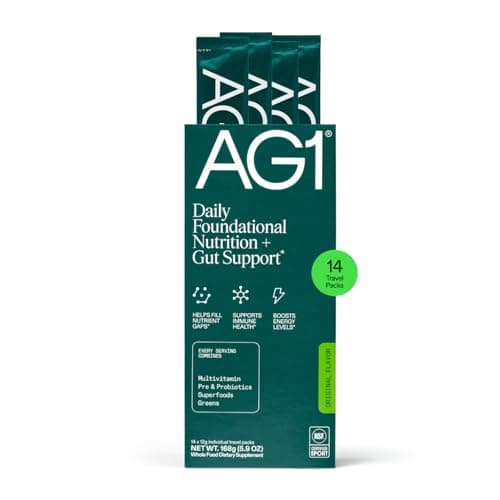 AG1 Athletic Greens Superfood and Probiotic, 75 Vitamins, Travel Pack 14ct Review (2026): Specs, Pros & Cons, and Who It's For