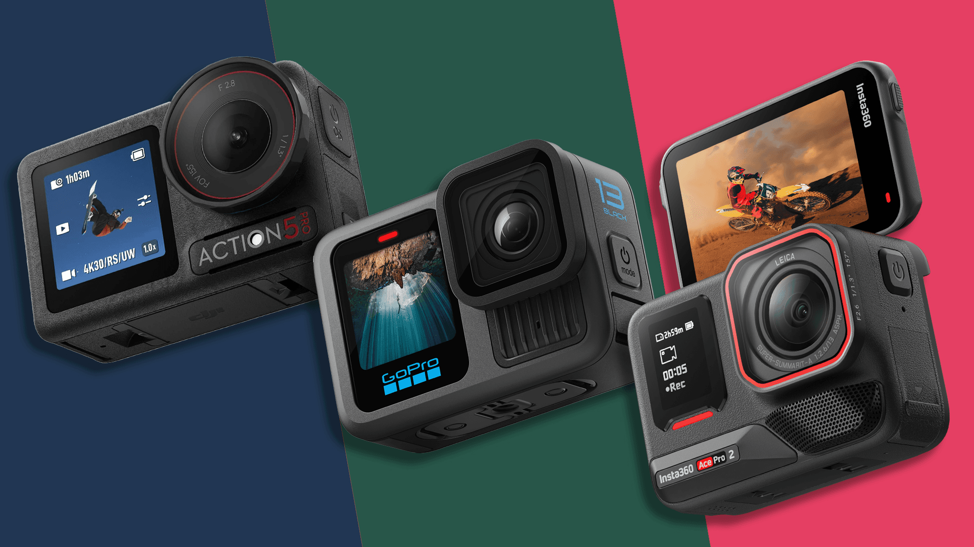 GoPro Hero 13 Black vs DJI Osmo Action 5 vs Insta360 Ace Pro 2