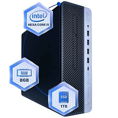 HP ProDesk 600G4 PC de bureau | Intel i5 Hexa Core (3.2) | 8GB DDR4 RAM | SSD 1TB | Windows 11 Professionnel | PC maison ou bureau (Reconditionné)