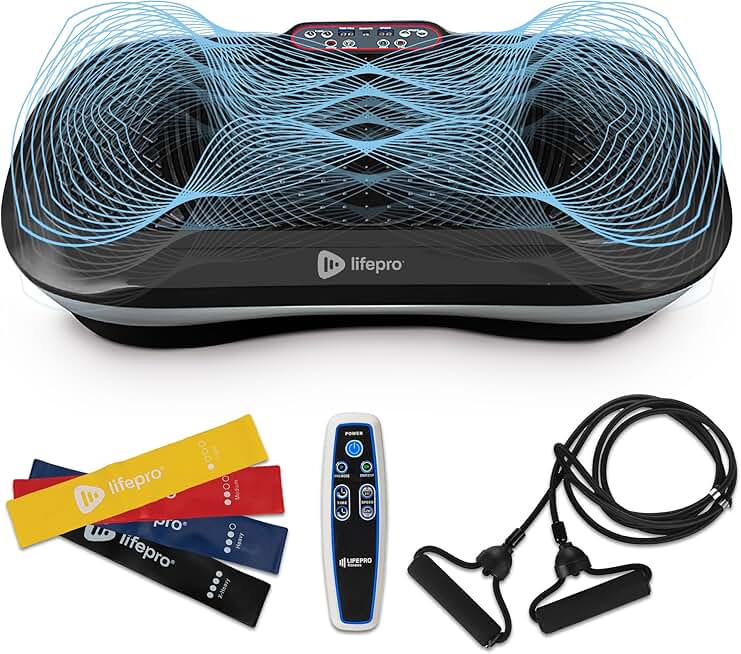 Lifepro Waver Vibration Plate Exercise Machine – High-Intensity Vibration Plate for Lymphatic Drainage – Full-Body Workout Vibrating Platform with Loop Bands – Fitness Equipment for Strength & Toning
