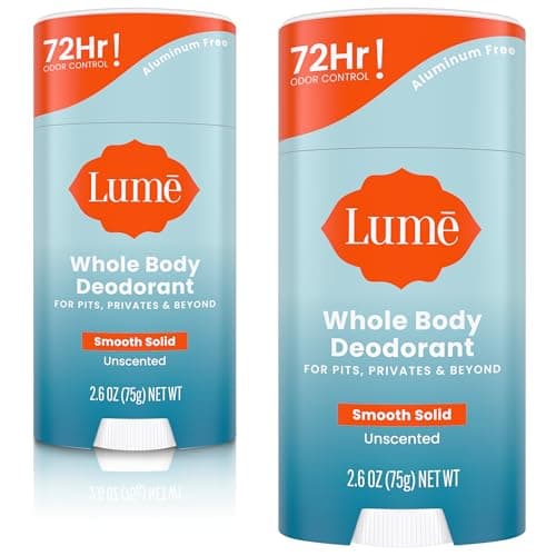 Lume Whole Body Deodorant - Smooth Solid Stick - 72 Hour Odor Control - Aluminum Free, Baking Soda Free and Skin Safe - 2.6 Ounce (Pack of 2) (Unscented) Review (2026): Specs, Pros & Cons, and Who It's For