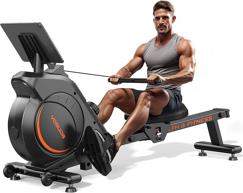 YOSUDA Magnetic Rowing Machine for Home - Rower Machine Use with Bluetooth, App Supported, Rowing Machine for Beginners to Athletes, Comfortable Seat Cushion Recycled Claim Standard Blended