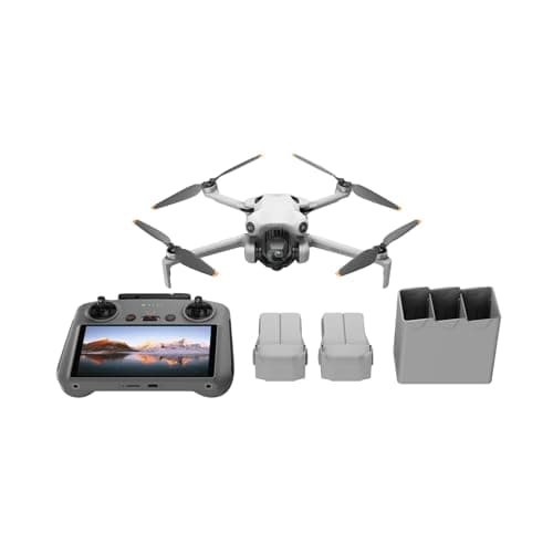 Amazon product image of DJI Mini 4 Pro folded with controller and propellers visible